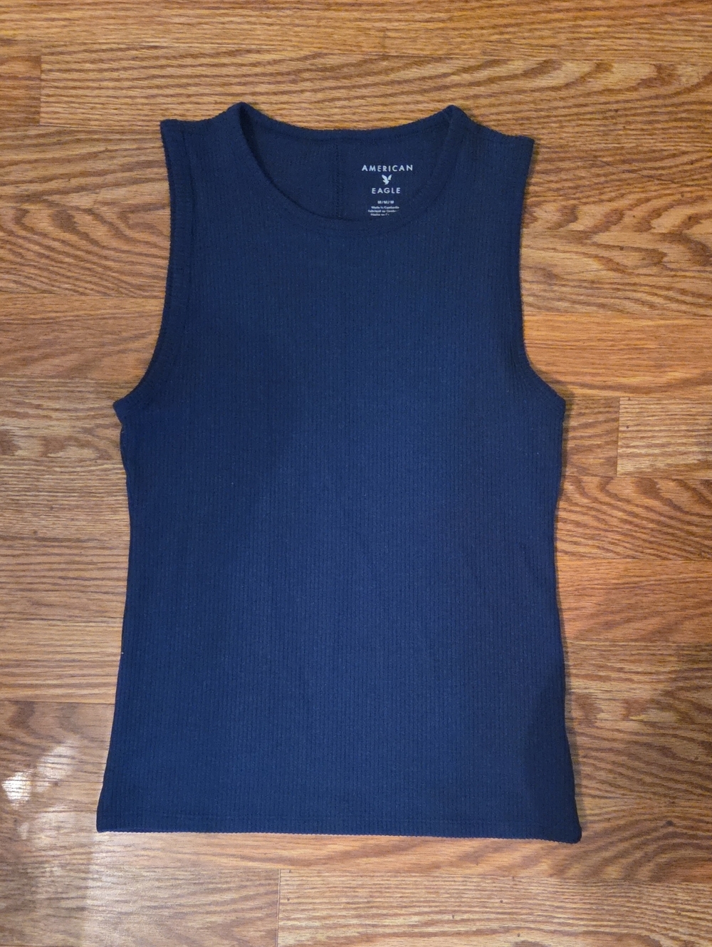 American Eagle High Neck Ribbed Tank Top